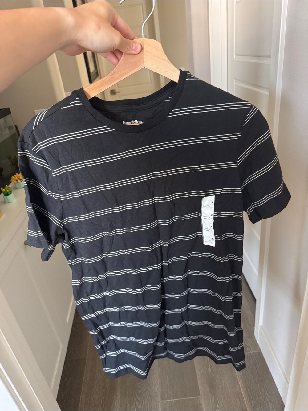 Goodfellow NWT Black Striped Size Medium Shirt